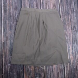 Atrium Collection Skirt Womens 4 Brown Pleated Twill Knee Length Lined Career
